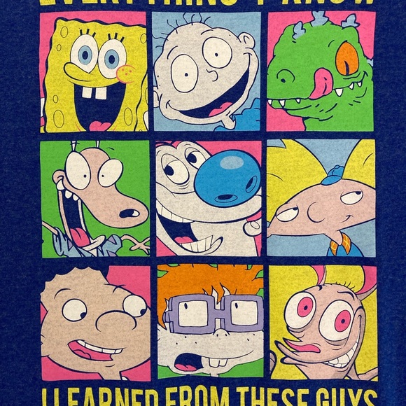 Nickelodeon Classics - "Everything I Know I Learned From These Guys" T-Shirt - Picture 3 of 5